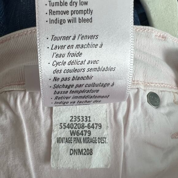 NWT Paige Hoxton Slim Crop Jeans in Vintage Pink Mirage sz 25 Distressed Raw Hem - Picture 11 of 11